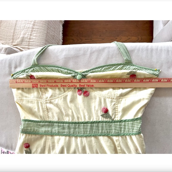 Vintage ANTHROPOLOGIE ODILLE Cherry Festival Halter Dress - 8 - Picture 9 of 13
